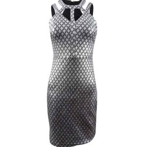 Guess Silver Black Mini Dress Halter High Neck